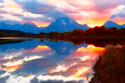 Item #200509270390: Autumn in Wyoming - Sunset on Mt. Moran
